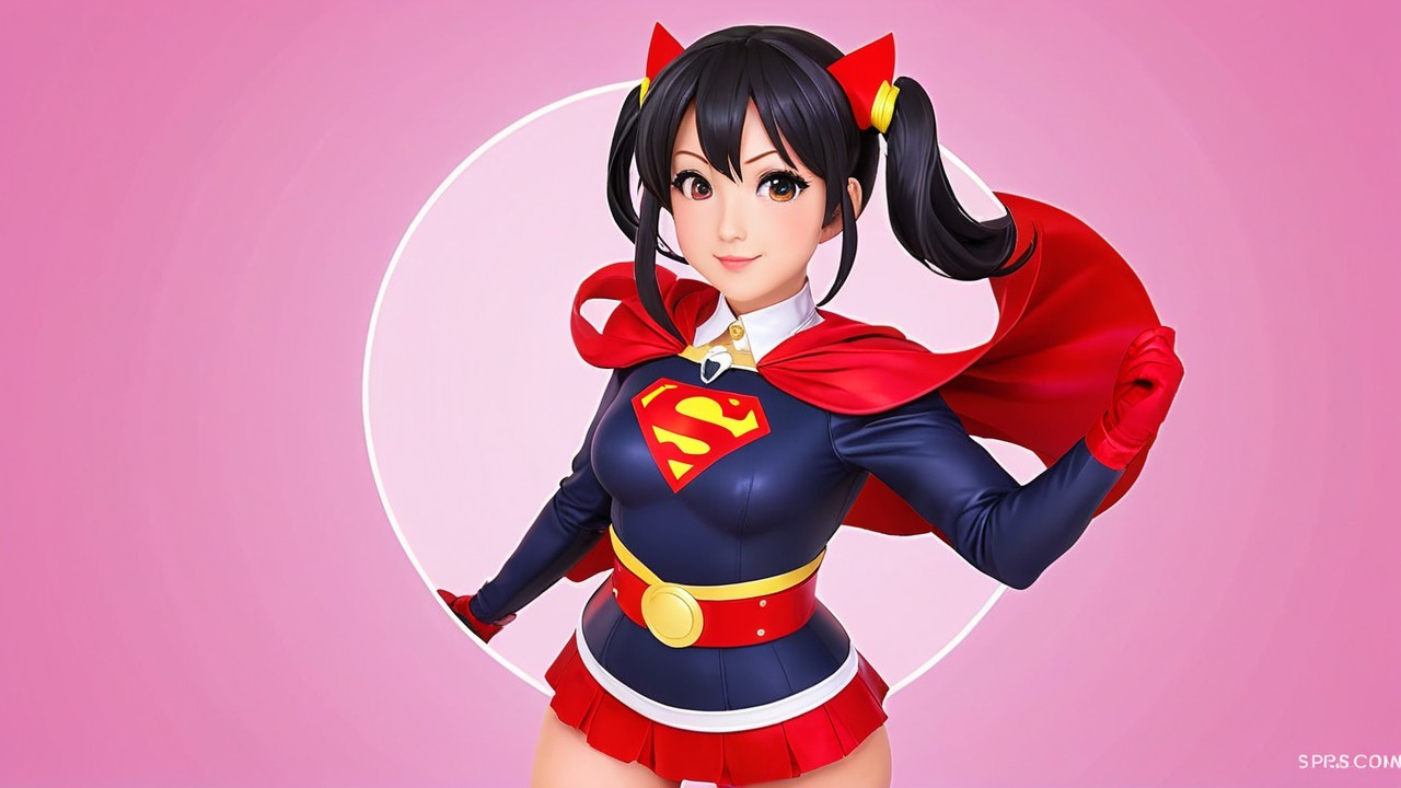 Vibrant Female Superhero Character Design in Classic Style