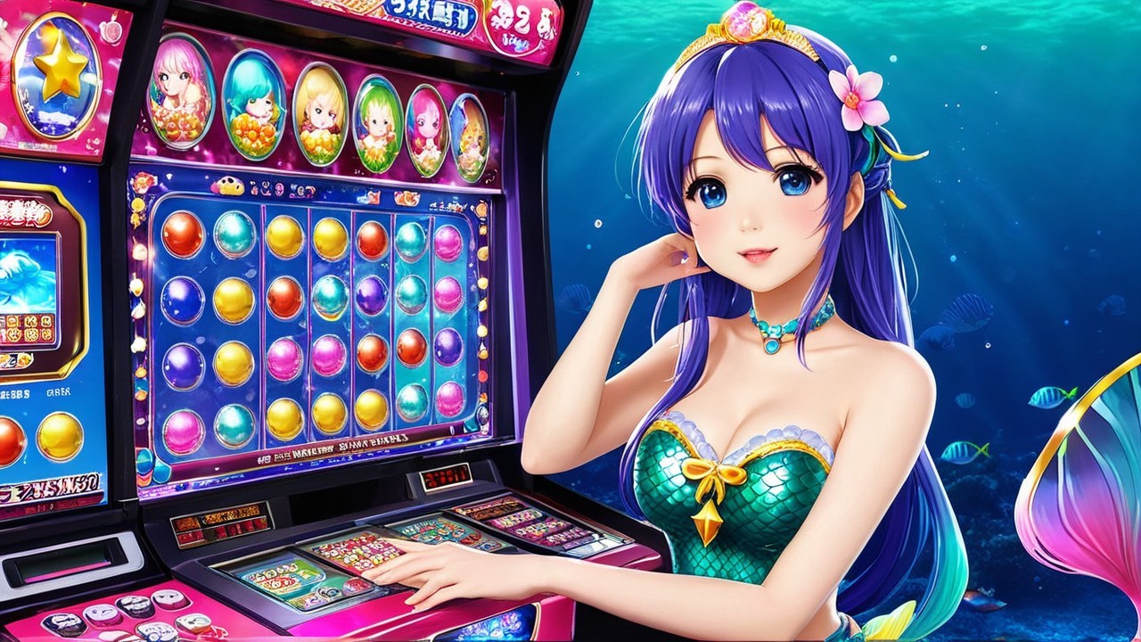 Vibrant Underwater Scene with Colorful Slot Machine