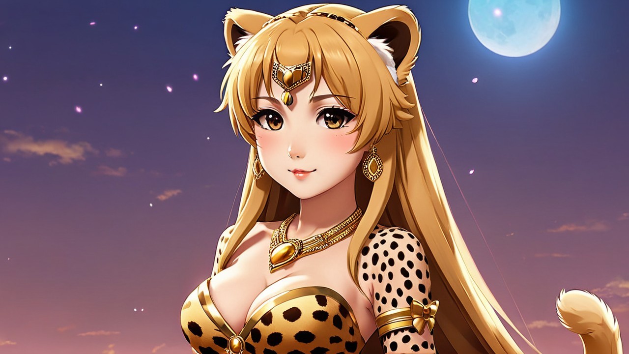 Anime Character with Blonde Hair and Feline Features
