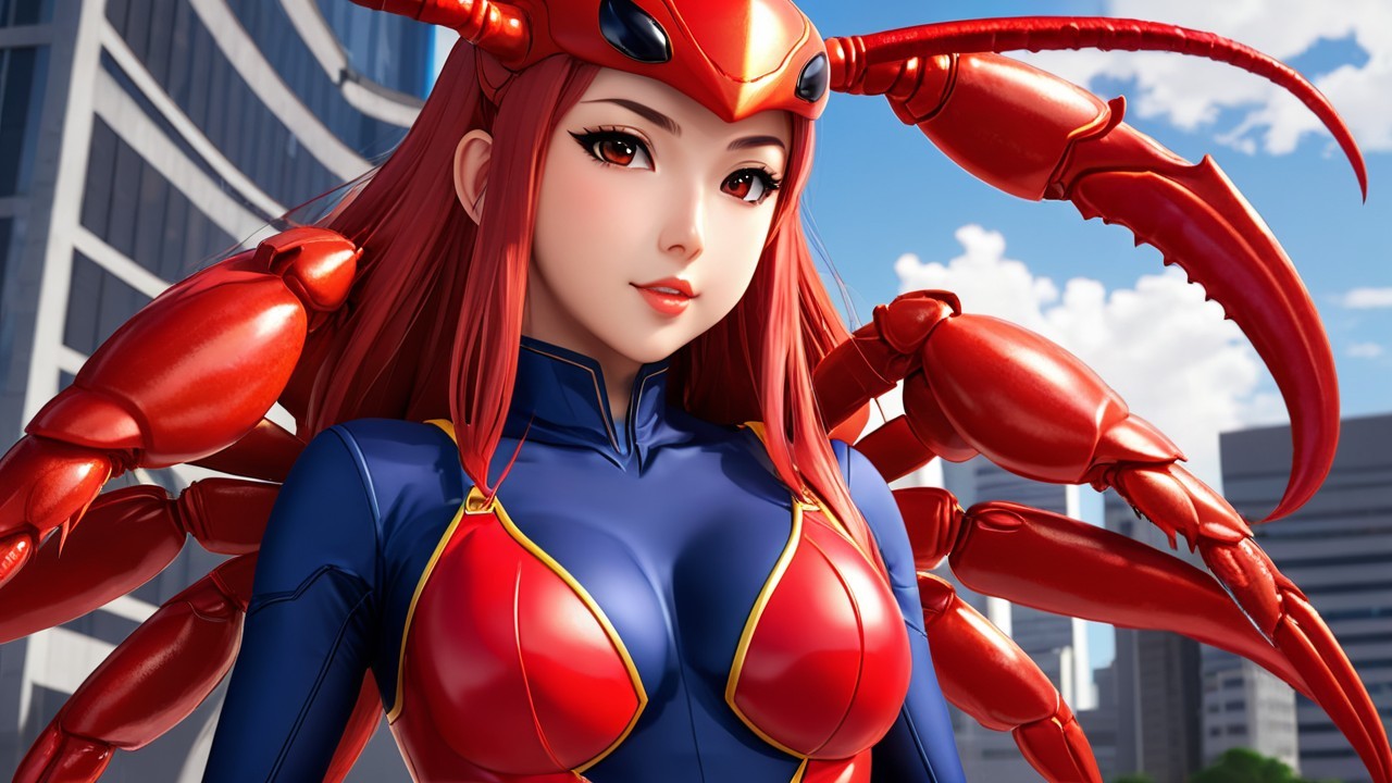 Anime Character with Red Hair and Claw Accessories