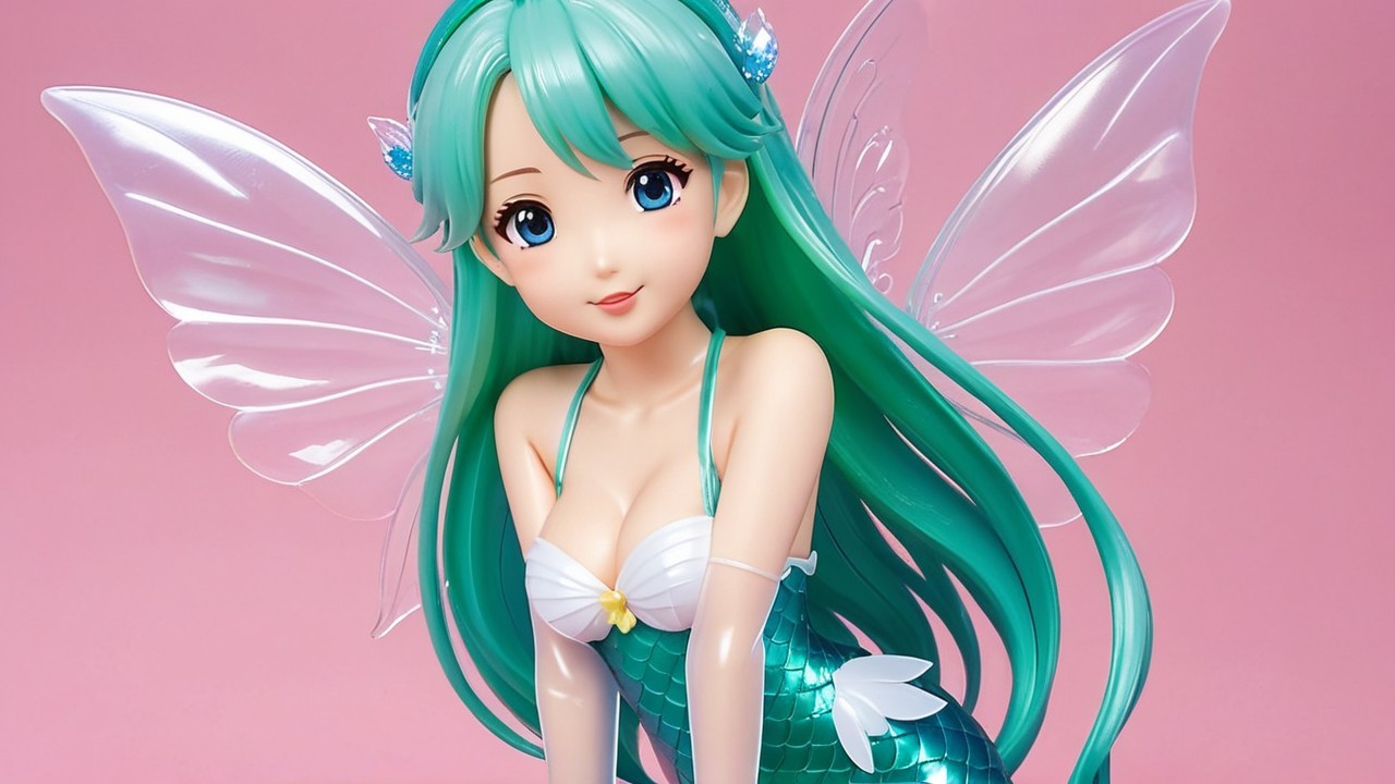 Mermaid-Inspired Figurine with Ethereal Features