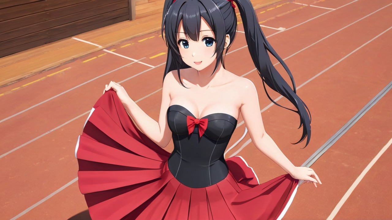 Anime Character in Stylish Outfit on Sports Track