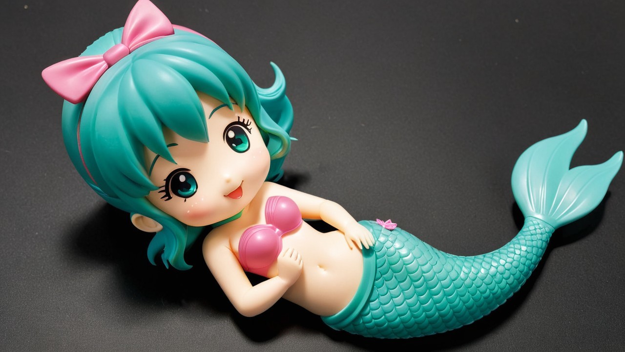 Charming Chibi Mermaid Figurine with Colorful Details