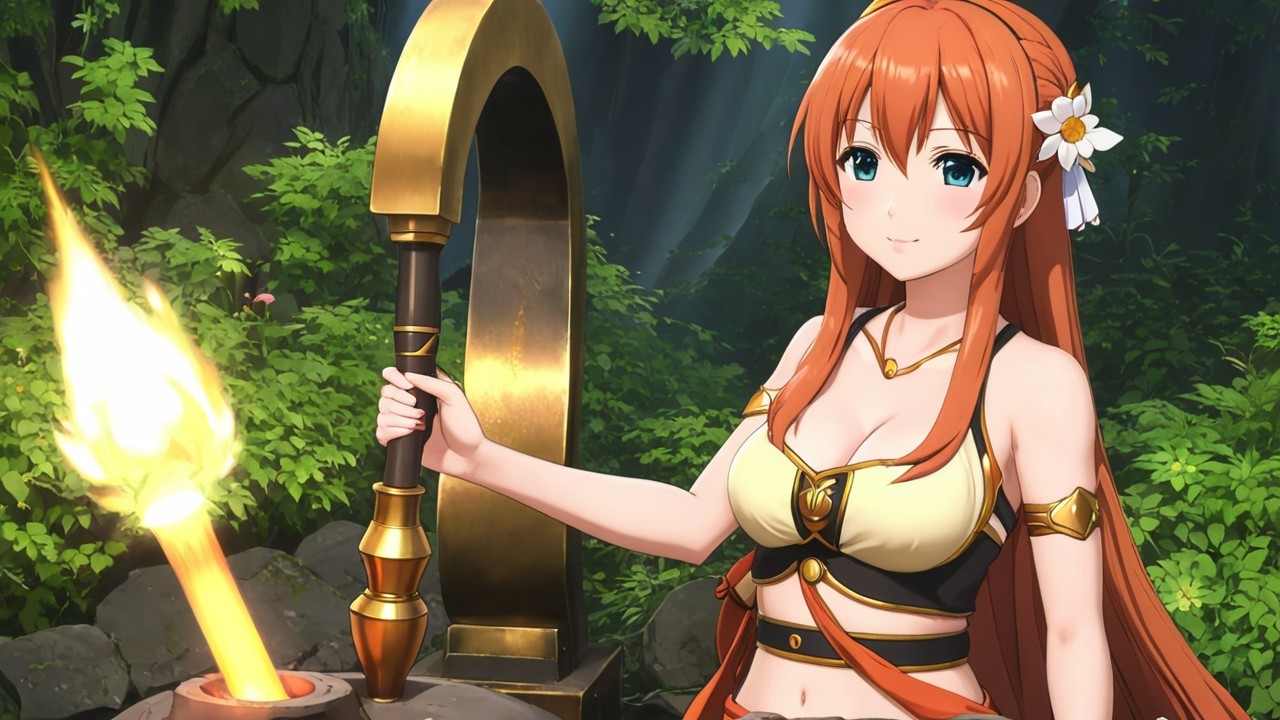 Character with Orange Hair by Glowing Forge in Forest