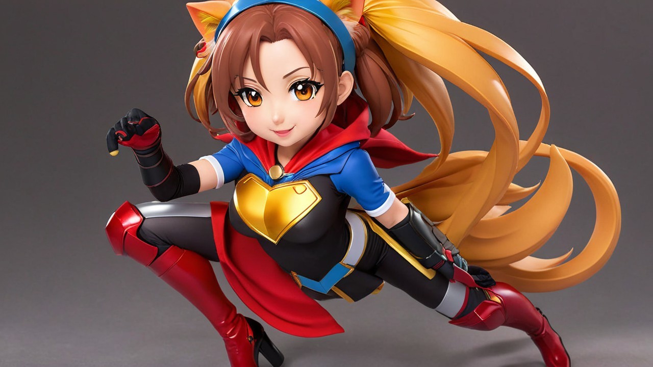 Dynamic Anime Figurine of Hero Character in Costume