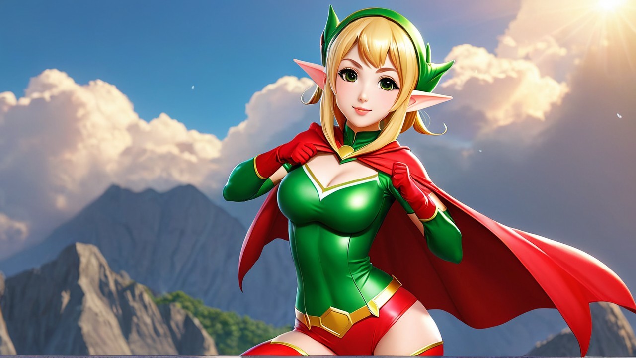 Vibrant Animated Character in Superhero Outfit