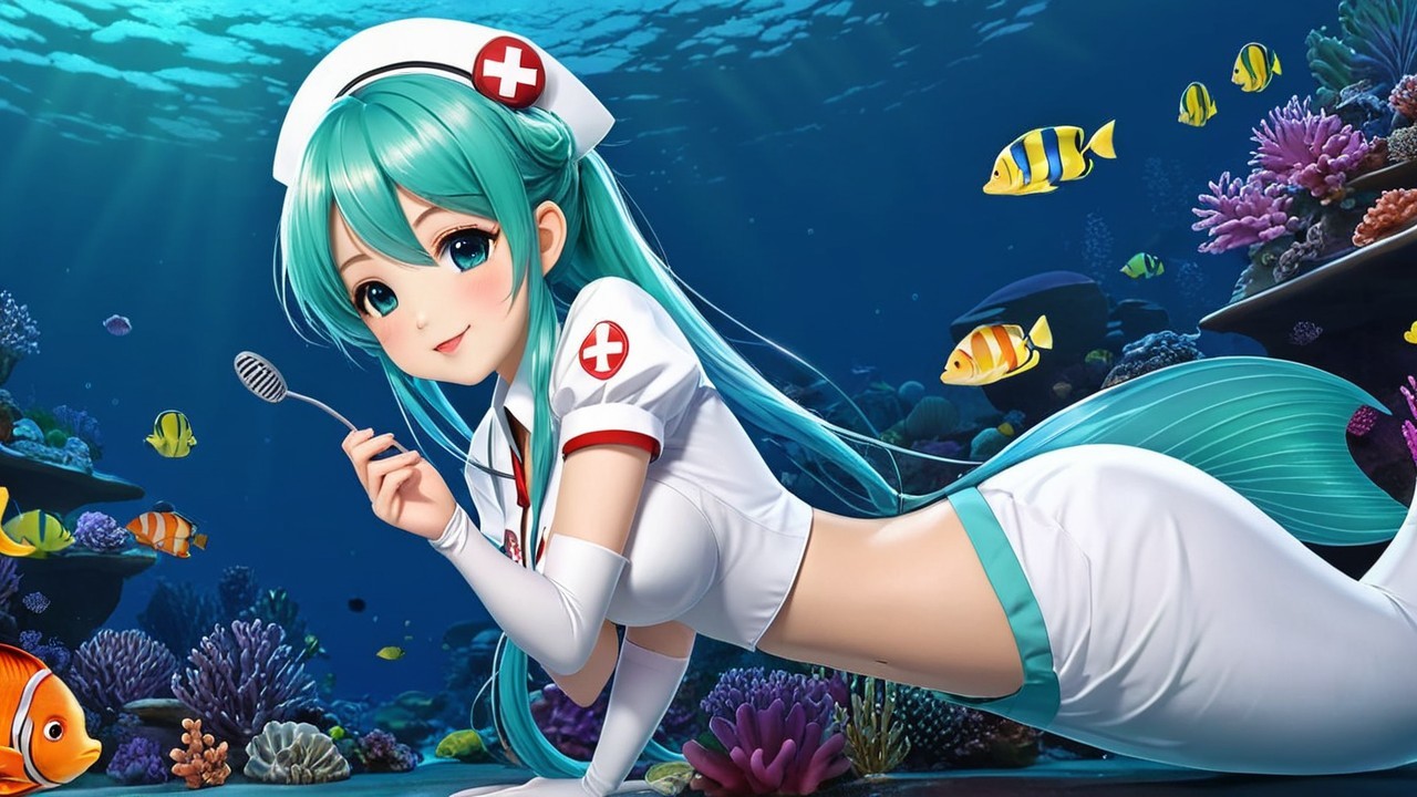 Animated Nurse in Underwater Coral Landscape