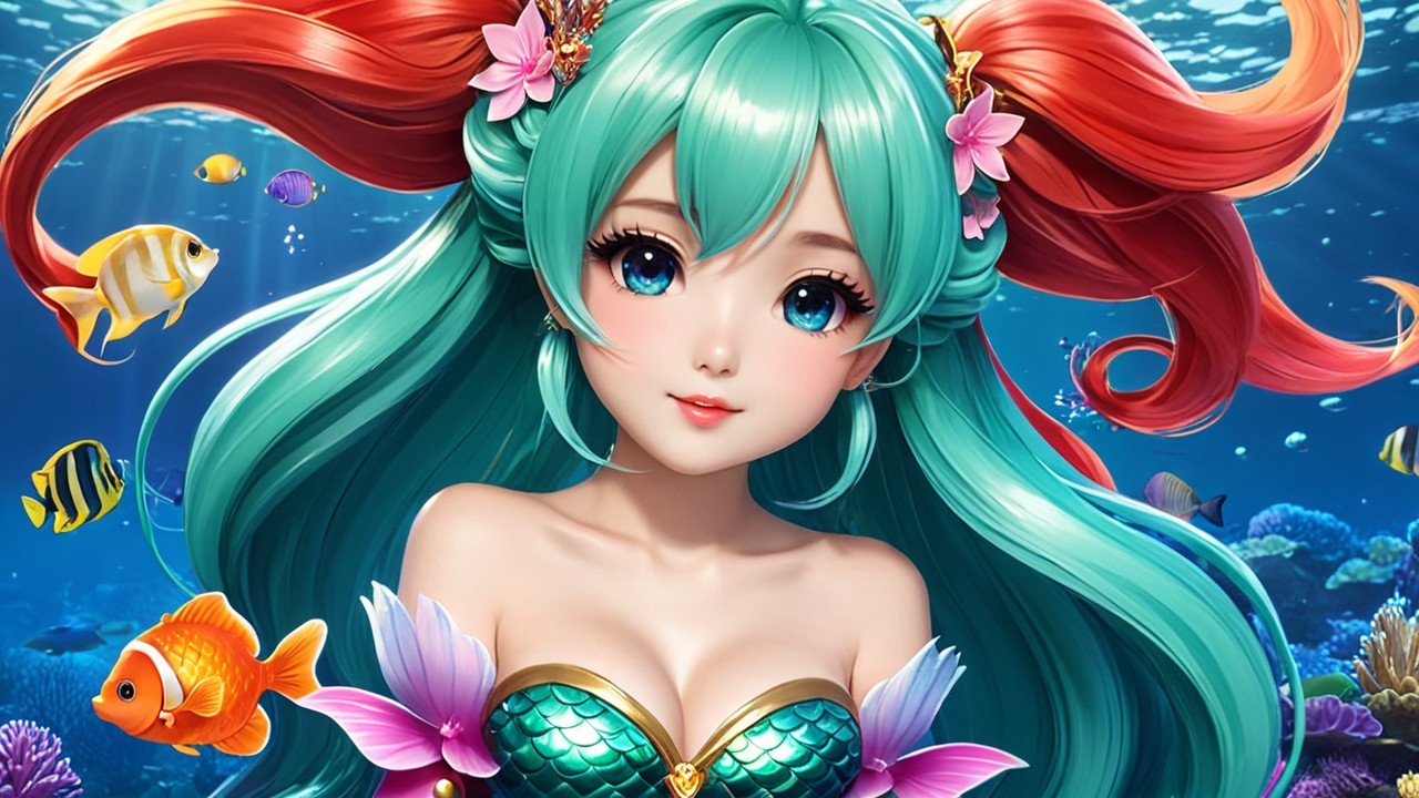 Vibrant Animated Character in Underwater Scene