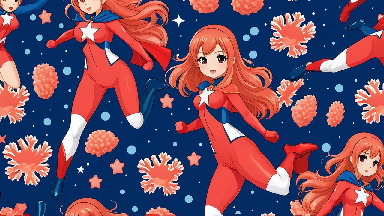 Animated Character in Red Superhero Costume Design