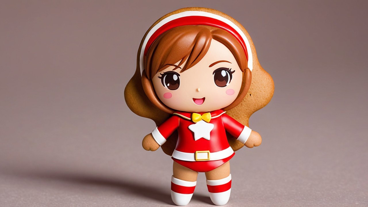 Stylized Cheerful Figure in Vibrant Red Outfit