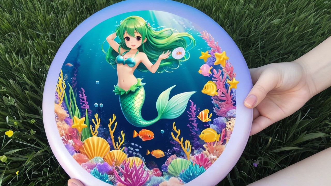 Vibrant Cartoon Illustration of a Mermaid Underwater