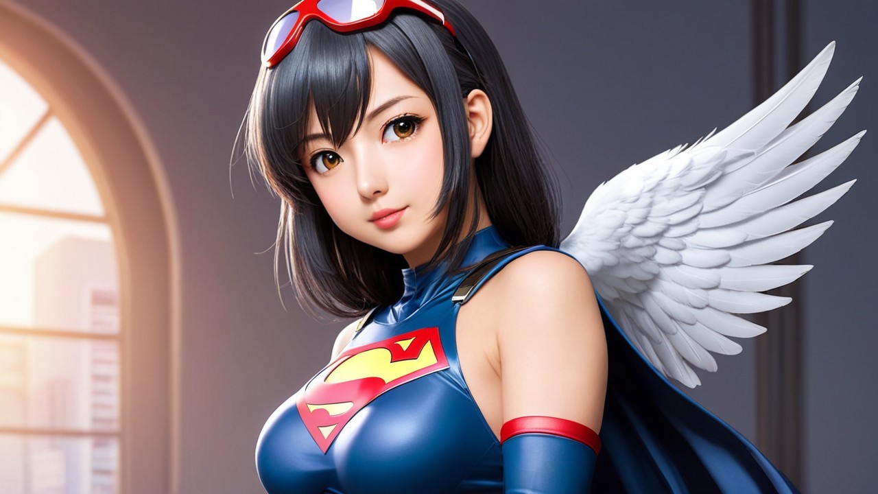 Stylized Character with Superhero and Angelic Traits