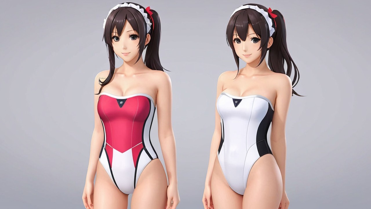 Animated Female Characters in Stylish Swimsuits