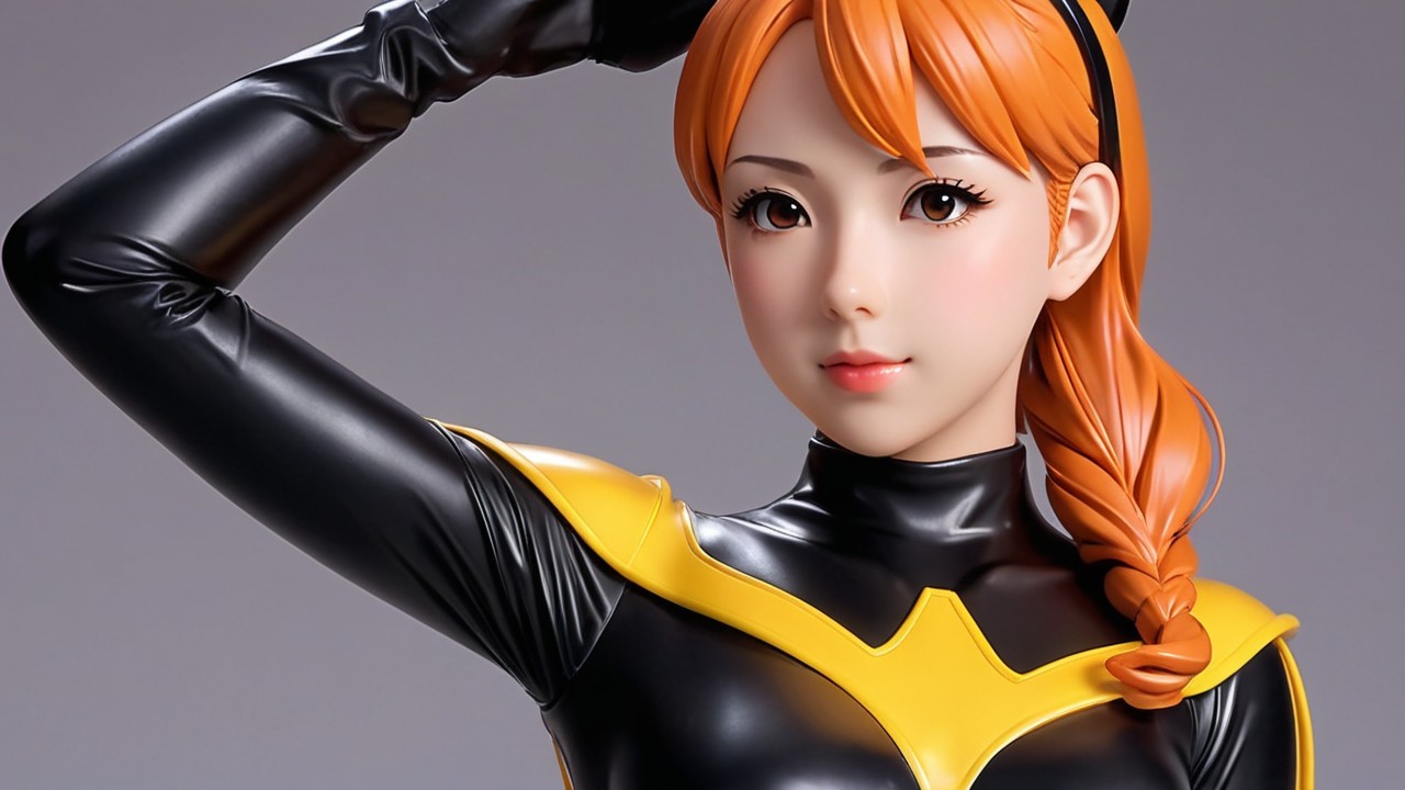 Anime-style figure of a young woman in dynamic pose