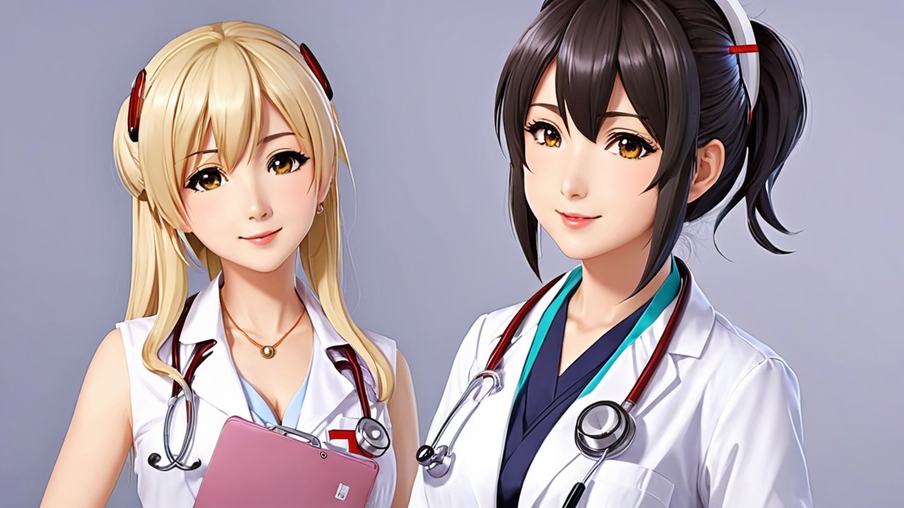 Anime Characters in Lab Coats in Medical Setting