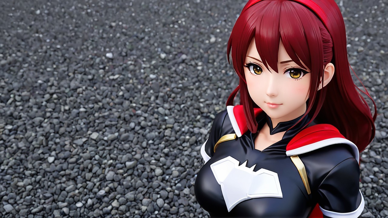 Stylish female character in black outfit with bat symbol