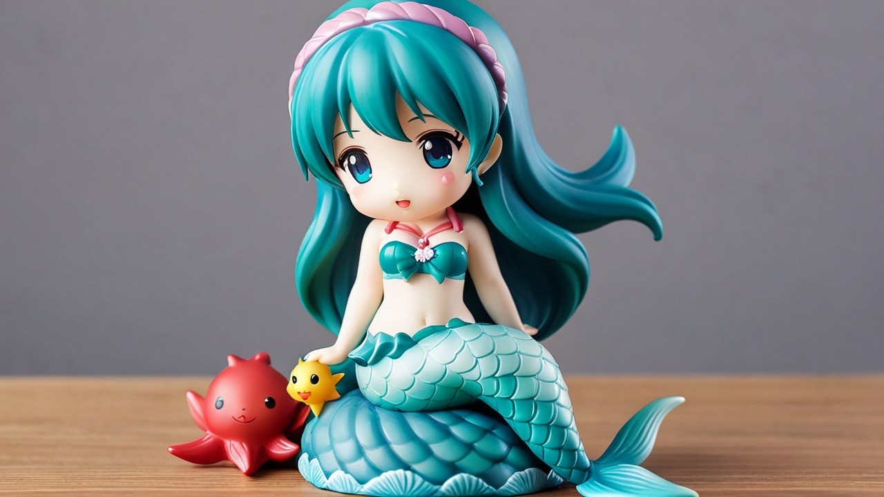 Charming Mermaid Figurine with Sea Creatures