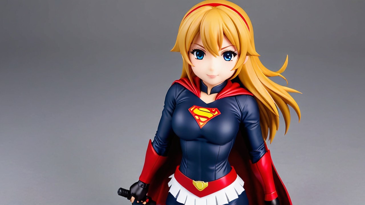 Anime-style female superhero figure with sword
