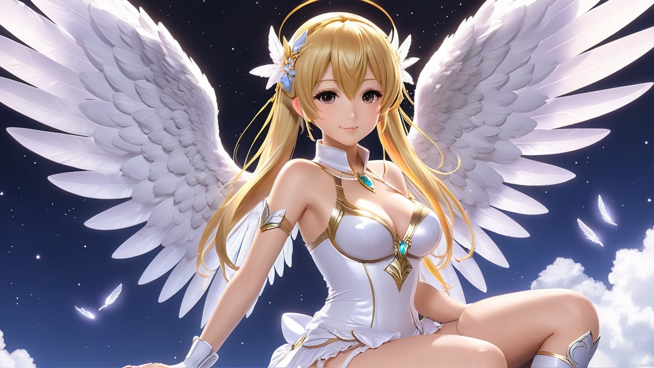 Character with Golden Hair and Angelic Wings