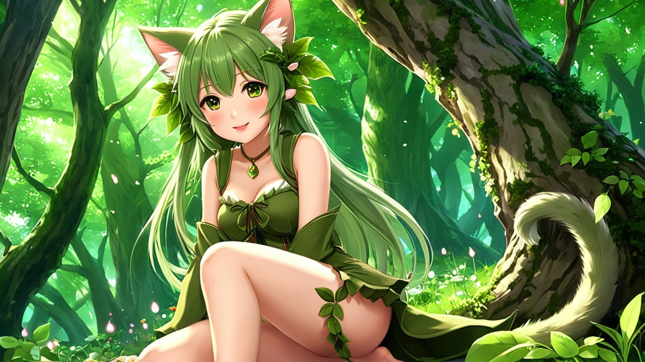 Playful Character in Enchanting Forest Setting