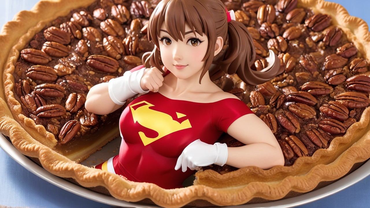 Whimsical Character in Pecan Pie Scene