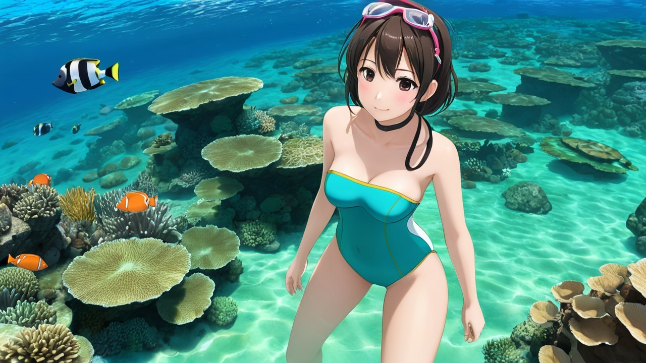 Vibrant Underwater Scene with Coral Reefs and Fish