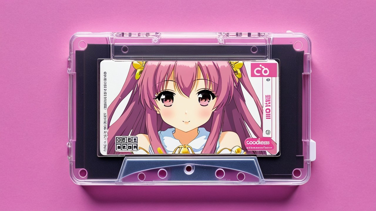 Retro Video Cassette Case with Anime Character Display