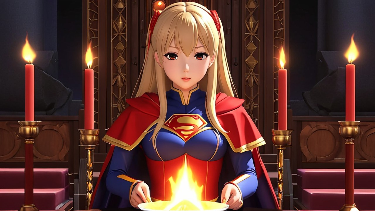 Mystical Character at Stone Table with Candles