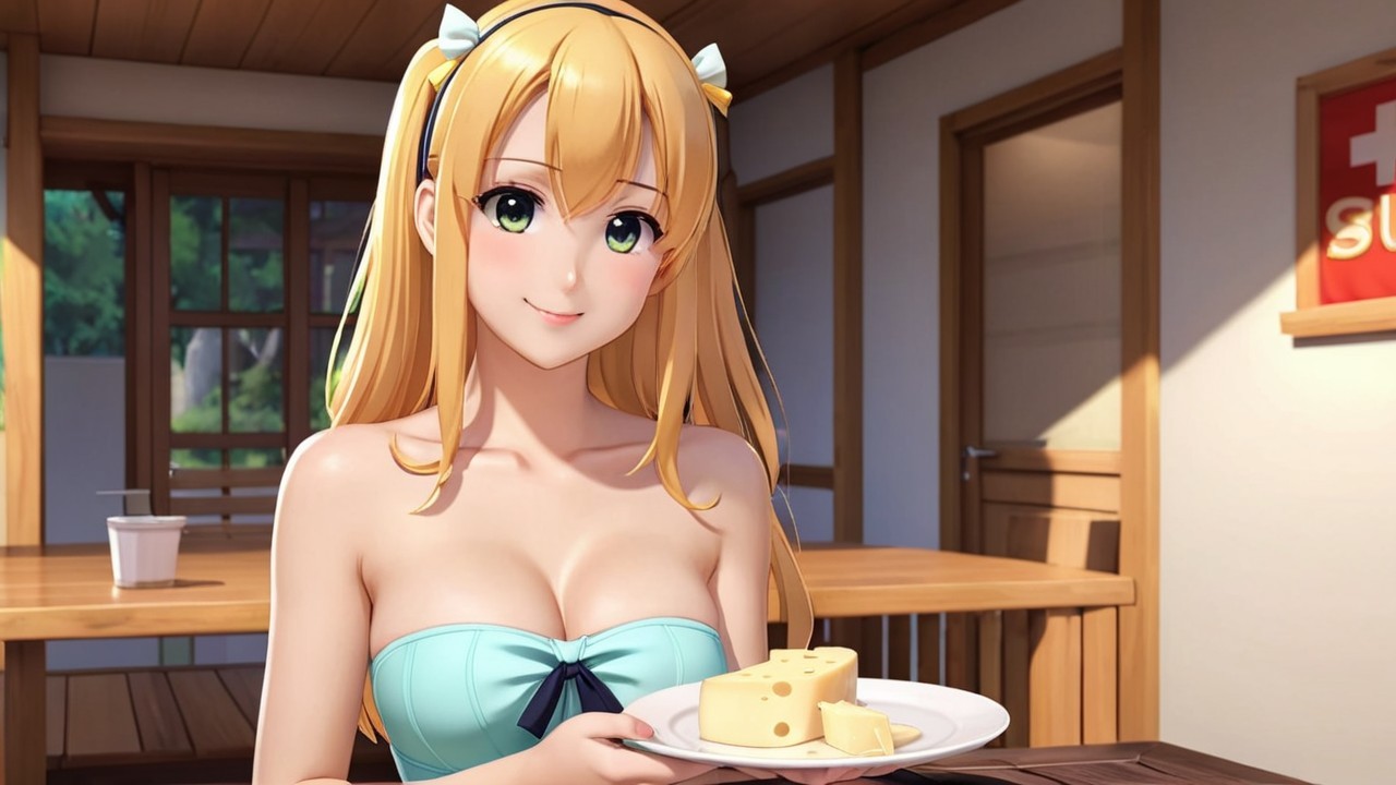 Anime Portrait of Young Woman in Sunlit Room