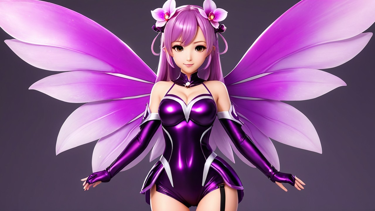 Anime-Inspired Fairy Figure with Floral Accents