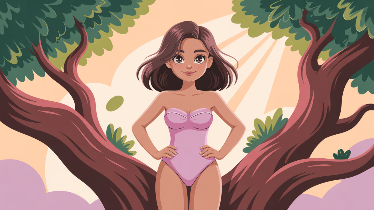 Vector Art Illustration of a Woman in Swimsuit