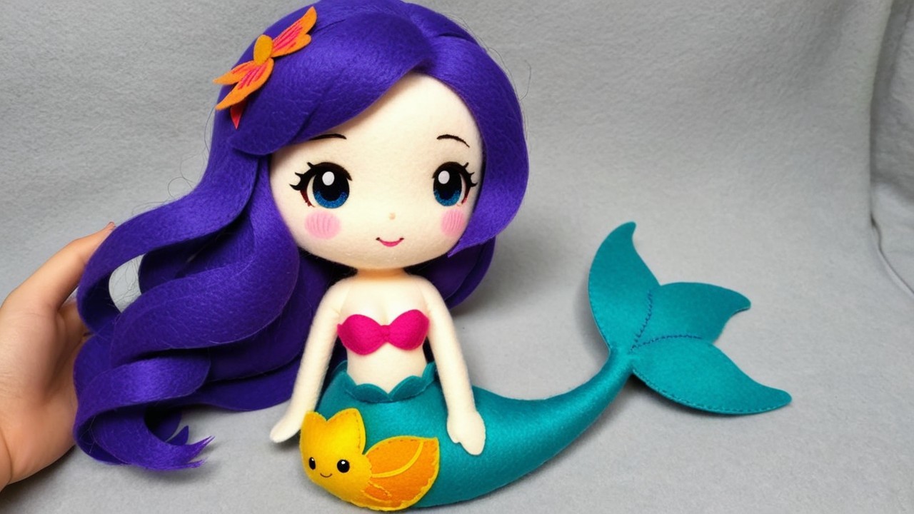 Charming Plush Mermaid Doll with Colorful Features