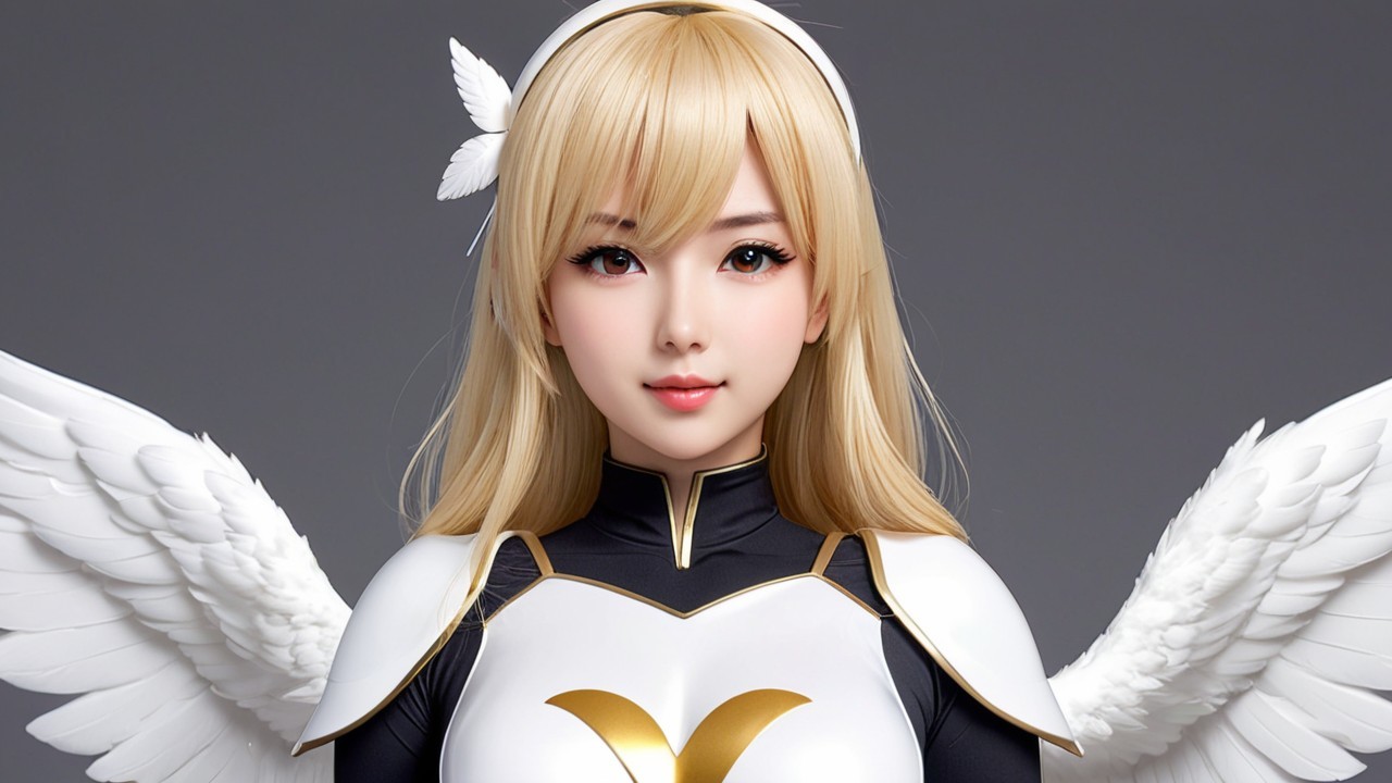 Female character with blonde hair and feathered wings