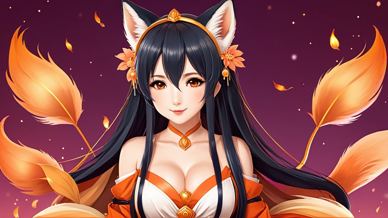 Character with Fox Ears and Floral Adornments