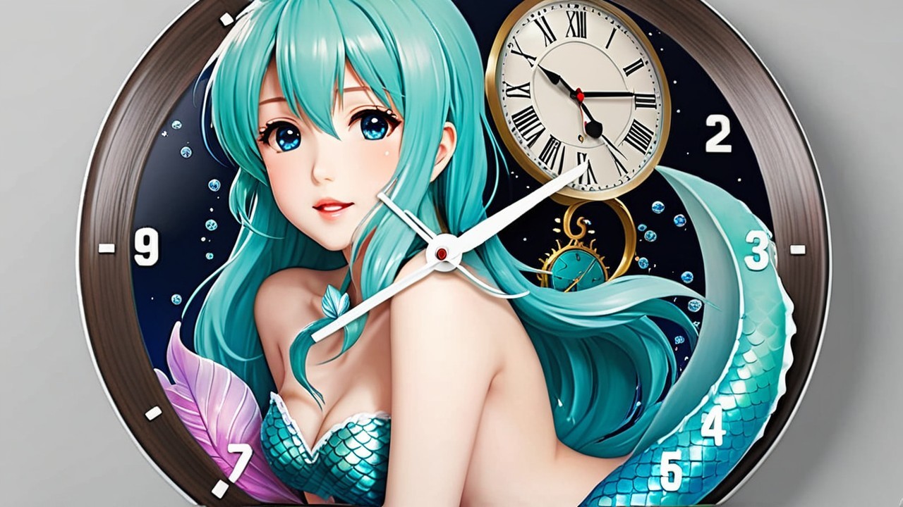 Decorative Mermaid Wall Clock with Vibrant Design