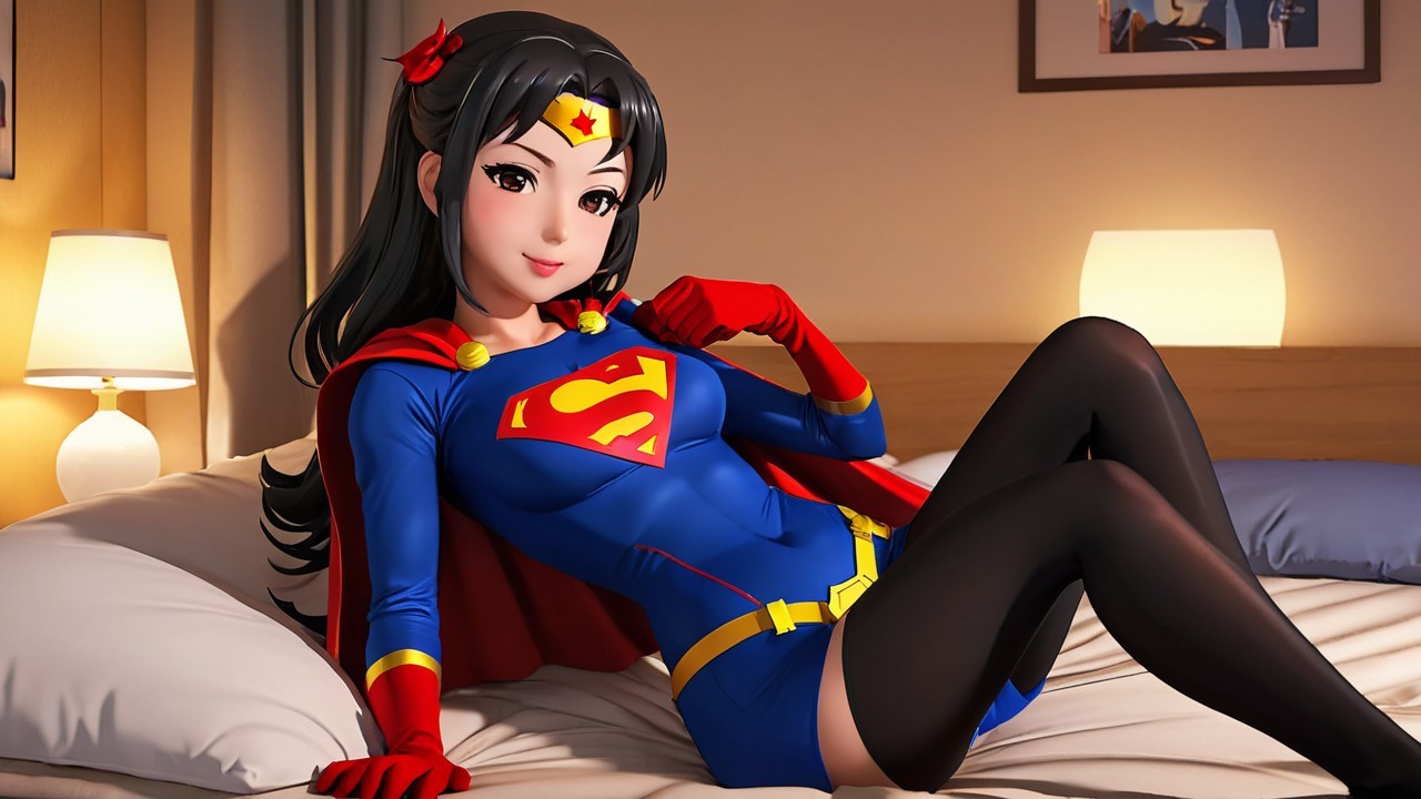 Anime Character Inspired by Wonder Woman and Superman