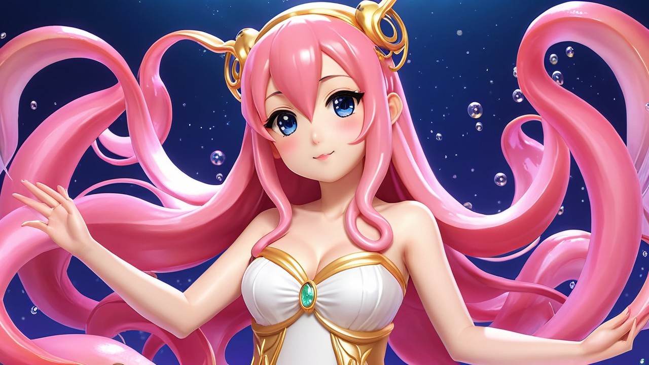 Vibrant Anime Character with Pink Hair and Blue Eyes