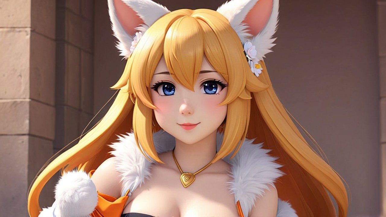Character Description with Fox Ears and Blonde Hair