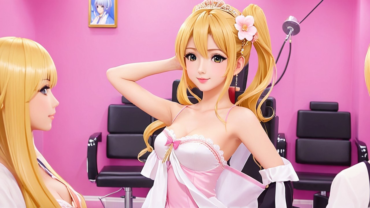 Stylized Characters in a Vibrant Pink Room Setting