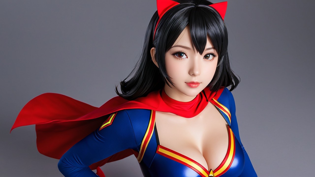 Vibrant Superhero Costume with Confident Pose