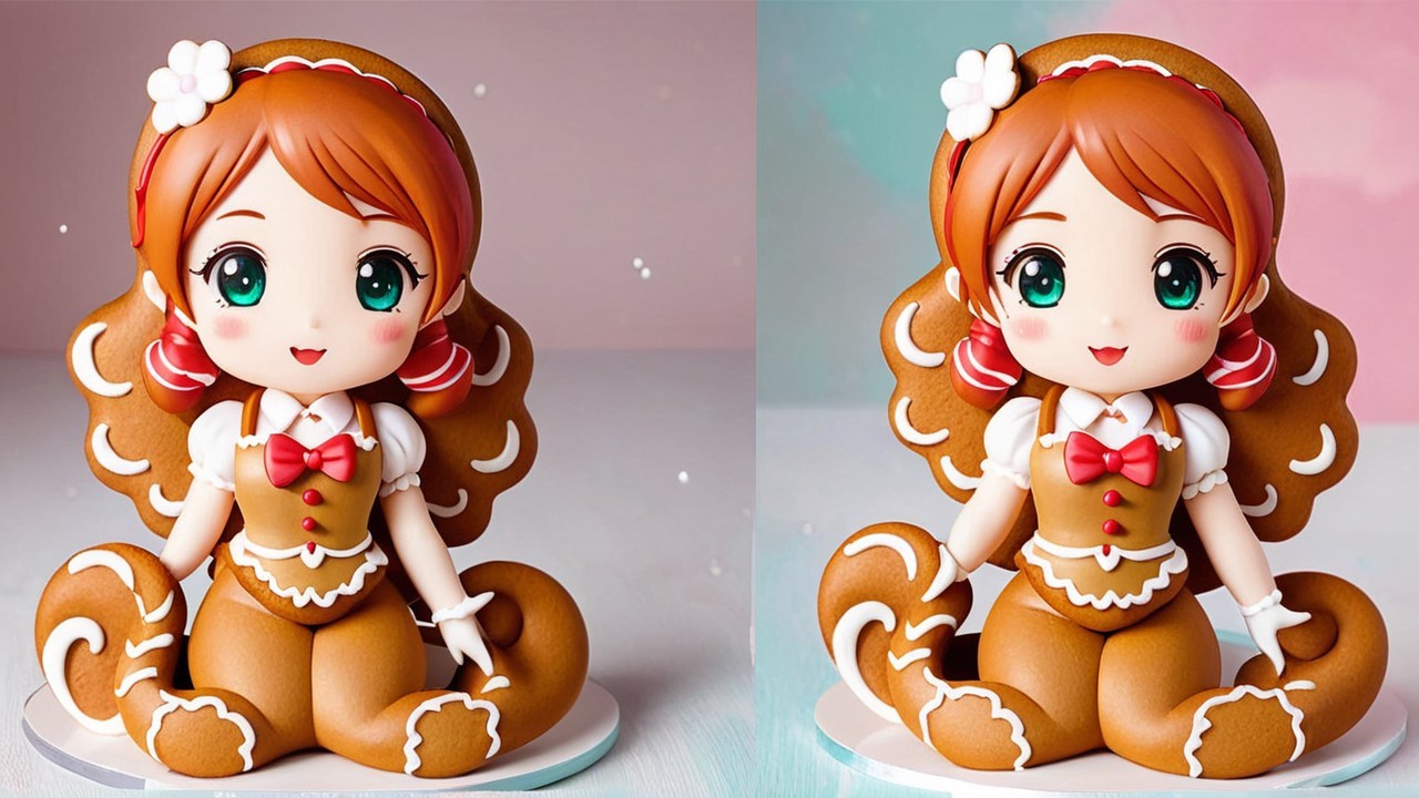 Gingerbread Character Figure with Festive Design