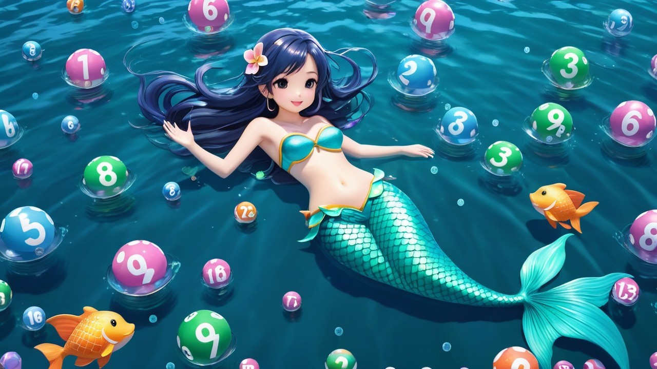Whimsical Underwater Scene with Cheerful Mermaid