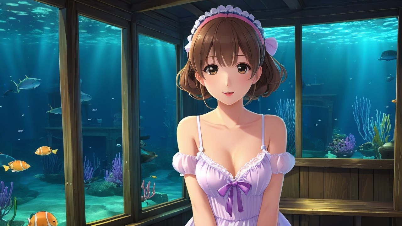 Charming Animated Character in Whimsical Underwater Scene