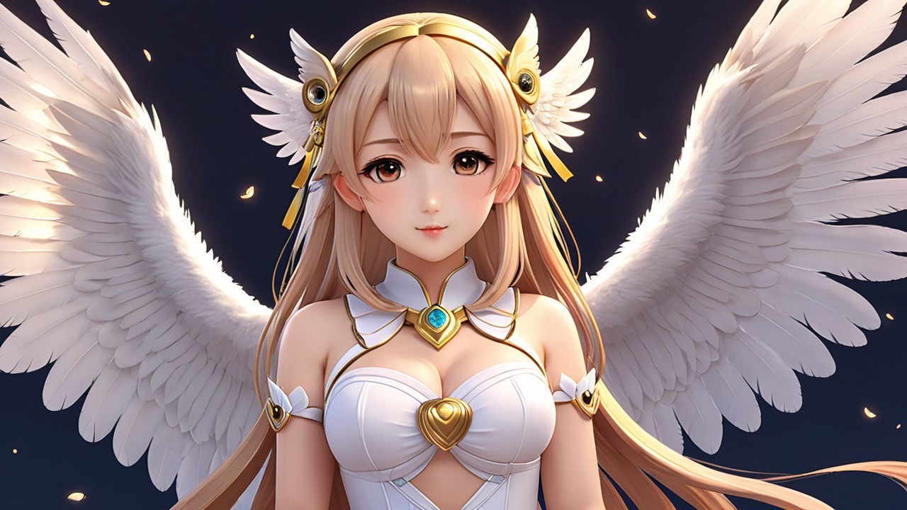 Ethereal figure with wings and glowing light