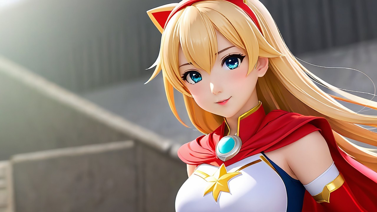 Anime Character with Blonde Hair and Red Cape