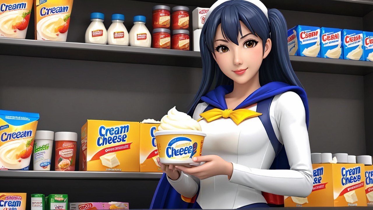 Young Woman in Superhero Costume in Grocery Aisle