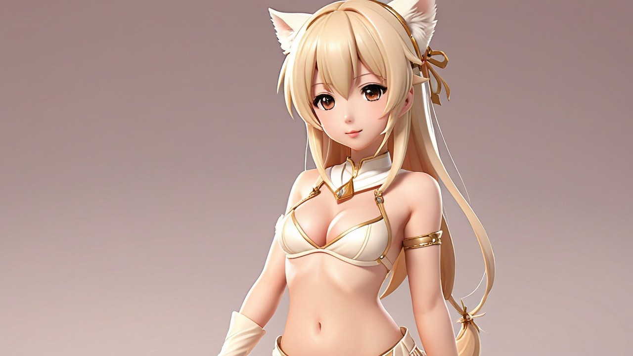 Stylized anime character with blonde hair and cat ears