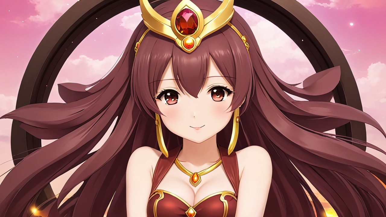 Anime Character with Brown Hair and Regal Outfit