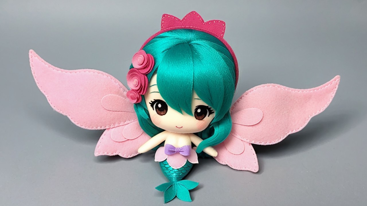 Whimsical Plush Mermaid Doll with Vibrant Features