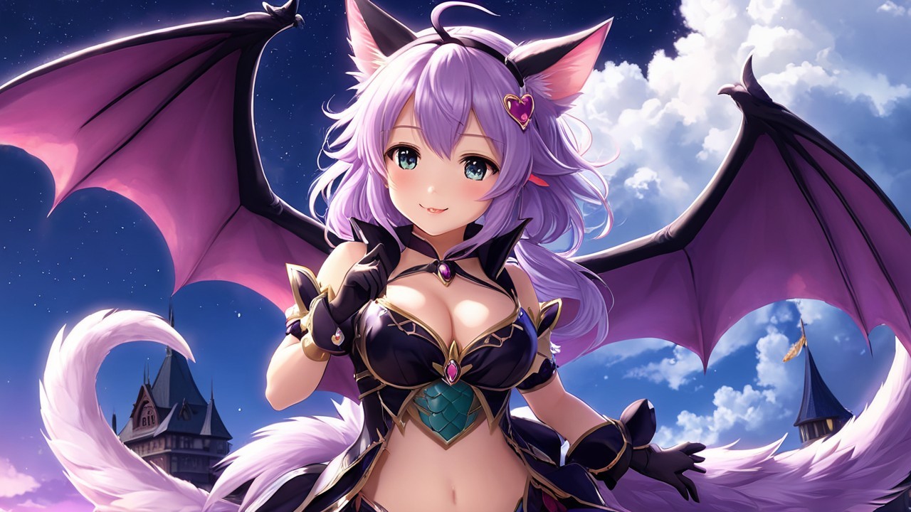 Fantasy Character with Lilac Hair and Delicate Wings